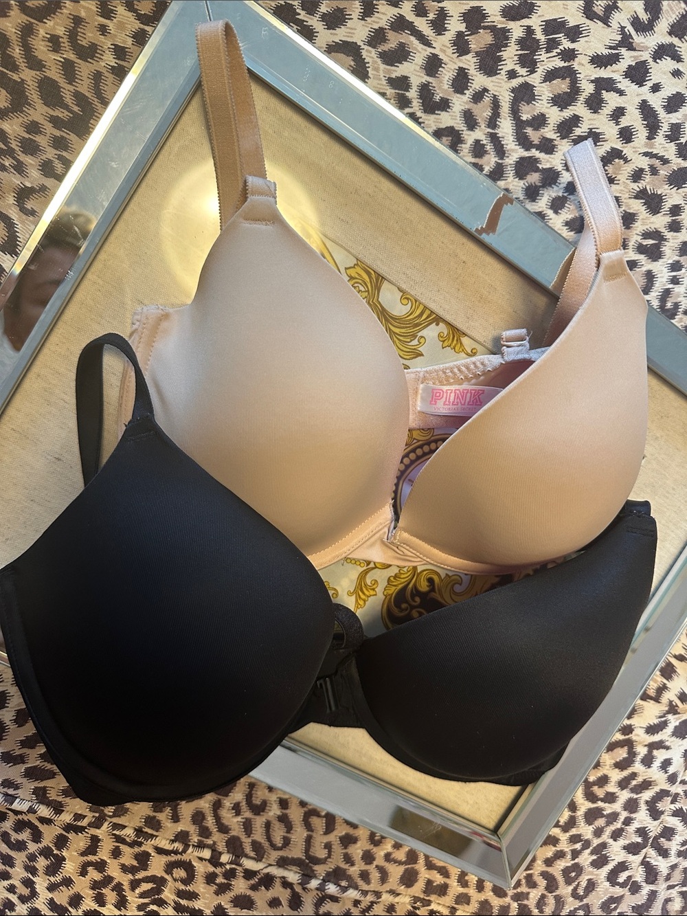 2 PINK Victoria's Secret Everyday Bras - Nude and Black
